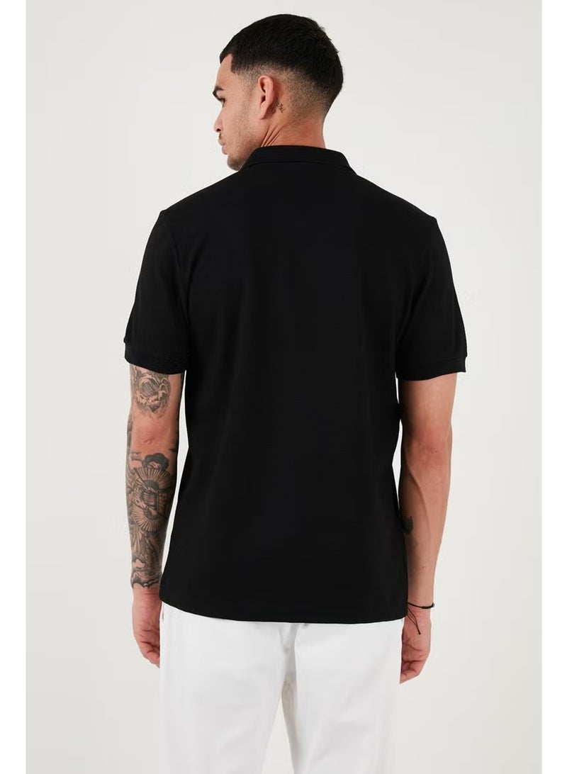 Buratti Cotton Regular Fit Zippered Polo Neck T Shirt Men's Polo Neck T Shirt 5902915 - Image 5